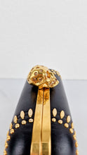 Load image into Gallery viewer, Alexander McQueen Skull Box Clutch in Black Nappa Leather With Gold Studs - 236715 000926