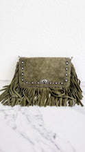 Load image into Gallery viewer, Coach 1941 Dinky With Fringe in Fern Green Cervo Suede & Antique Nickel Hardware - Crossbody Bag Shoulder Bag - Coach 86821