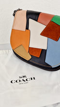 Load image into Gallery viewer, Coach 1941 Saddle 23 Bag in Black with Patchwork Orange Blue Green - Crossbody Shoulder Bag Coach 38482