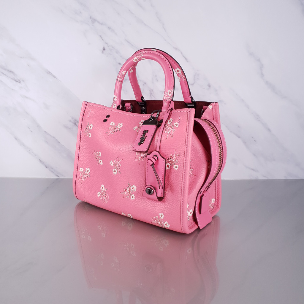 Coach Rogue 25 in Pink Floral Bow - Pebble Leather Handbag - SAMPLE BA –  Essex Fashion House