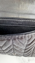 Load image into Gallery viewer, Coach Chevron Wallet Quilted Leather Crossbody Bag Black Metallic - Coach F38681