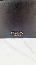 Load image into Gallery viewer, Prada Elektra Crossbody Bag in Black City Calfskin & Saffiano Leather with Green Racing Logo Prada 1BD121 Nero Verde