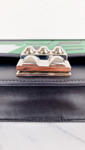 Load image into Gallery viewer, Prada Elektra Crossbody Bag in Black City Calfskin & Saffiano Leather with Green Racing Logo Prada 1BD121 Nero Verde