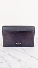 Load image into Gallery viewer, Prada Elektra Crossbody Bag in Black City Calfskin & Saffiano Leather with Green Racing Logo Prada 1BD121 Nero Verde
