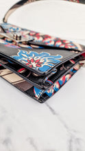 Load image into Gallery viewer, Prada Sound Bag with Floral Print - Black Saffiano Leather with Blue & Red Flowers - Handbag Shoulder Bag Prada BN924K
