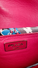 Load image into Gallery viewer, Prada Sound Bag with Floral Print - Black Saffiano Leather with Blue & Red Flowers - Handbag Shoulder Bag Prada BN924K