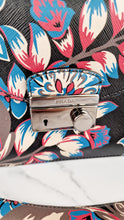 Load image into Gallery viewer, Prada Sound Bag with Floral Print - Black Saffiano Leather with Blue & Red Flowers - Handbag Shoulder Bag Prada BN924K