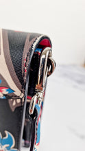 Load image into Gallery viewer, Prada Sound Bag with Floral Print - Black Saffiano Leather with Blue & Red Flowers - Handbag Shoulder Bag Prada BN924K
