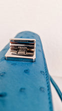 Load image into Gallery viewer, Prada Bag in Voyage Blue Ostrich Leather With Turnlock - RARE Handbag - Prada BN2708
