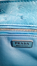 Load image into Gallery viewer, Prada Bag in Voyage Blue Ostrich Leather With Turnlock - RARE Handbag - Prada BN27084