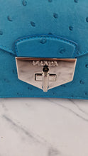 Load image into Gallery viewer, Prada Bag in Voyage Blue Ostrich Leather With Turnlock - RARE Handbag - Prada BN2708