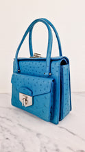 Load image into Gallery viewer, Prada Bag in Voyage Blue Ostrich Leather With Turnlock - RARE Handbag - Prada BN2708
