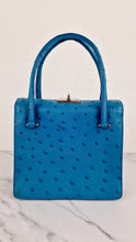 Load image into Gallery viewer, Prada Bag in Voyage Blue Ostrich Leather With Turnlock - RARE Handbag - Prada BN2708