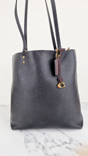 Load image into Gallery viewer, Coach Plaza Tote Bag in Black Pebble Leather with Brass Hardware & Coach C Charm - Coach 88341