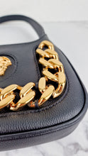 Load image into Gallery viewer, Versace La Medusa Hobo Bag in Black Calf Leather With Gold Chunky Chain & Medusa Head Curved