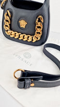Load image into Gallery viewer, Versace La Medusa Hobo Bag in Black Calf Leather With Gold Chunky Chain & Medusa Head Curved