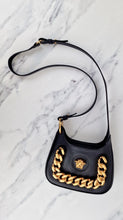 Load image into Gallery viewer, Versace La Medusa Hobo Bag in Black Calf Leather With Gold Chunky Chain & Medusa Head Curved