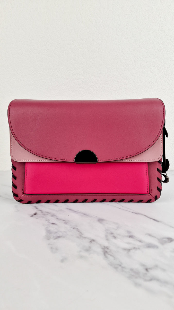 Coach Dreamer Shoulder Bag in True Pink Colorblock with Whipstitch Pri Essex Fashion House