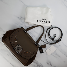 Load image into Gallery viewer, 57659 Coach drifter fatigue brown top handle western rivets