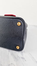 Load image into Gallery viewer, RARE Prada Double Medium Saffiano Cuir Black & Red Crocodile - Handbag Prada 1BG887