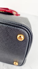 Load image into Gallery viewer, RARE Prada Double Medium Saffiano Cuir Black & Red Crocodile - Handbag Prada 1BG887