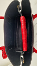 Load image into Gallery viewer, RARE Prada Double Medium Saffiano Cuir Black & Red Crocodile - Handbag Prada 1BG887