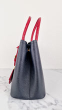 Load image into Gallery viewer, RARE Prada Double Medium Saffiano Cuir Black & Red Crocodile - Handbag Prada 1BG887
