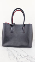 Load image into Gallery viewer, Large Medium Prada Double Tote Saffiano Cuir Black with Fiery Red Nappa Leather Lining Handbag