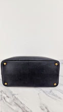 Load image into Gallery viewer, Large Medium Prada Double Tote Saffiano Cuir Black with Fiery Red Nappa Leather Lining Handbag
