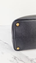 Load image into Gallery viewer, Large Medium Prada Double Tote Saffiano Cuir Black with Fiery Red Nappa Leather Lining Handbag