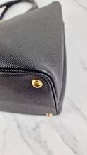 Load image into Gallery viewer, Large Medium Prada Double Tote Saffiano Cuir Black with Fiery Red Nappa Leather Lining Handbag