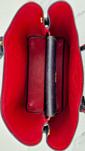 Load image into Gallery viewer, Large Medium Prada Double Tote Saffiano Cuir Black with Fiery Red Nappa Leather Lining Handbag