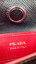 Load image into Gallery viewer, Large Medium Prada Double Tote Saffiano Cuir Black with Fiery Red Nappa Leather Lining Handbag