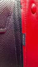 Load image into Gallery viewer, Large Medium Prada Double Tote Saffiano Cuir Black with Fiery Red Nappa Leather Lining Handbag