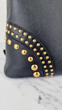 Load image into Gallery viewer, Prada Saffiano Cuir Handbag in Black Leather with Gold Studs - Handbag Prada BN2753