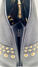 Load image into Gallery viewer, Prada Saffiano Cuir Handbag in Black Leather with Gold Studs - Handbag Prada BN2753