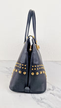 Load image into Gallery viewer, Prada Saffiano Cuir Handbag in Black Leather with Gold Studs - Handbag Prada BN2753'