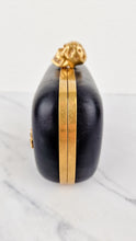 Load image into Gallery viewer, Alexander McQueen Skull Box Clutch Black Leather and Swarovski Crystals Gold Hardware