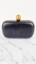 Load image into Gallery viewer, Alexander McQueen Skull Box Clutch Black Leather and Swarovski Crystals Gold Hardware