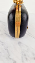 Load image into Gallery viewer, Alexander McQueen Skull Box Clutch Black Leather and Swarovski Crystals Gold Hardware