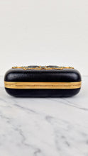 Load image into Gallery viewer, Alexander McQueen Skull Box Clutch Black Leather and Swarovski Crystals Gold Hardware