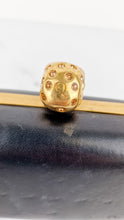 Load image into Gallery viewer, Alexander McQueen Skull Box Clutch Black Leather and Swarovski Crystals Gold Hardware