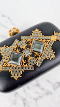 Load image into Gallery viewer, Alexander McQueen Skull Box Clutch Black Leather and Swarovski Crystals Gold Hardware