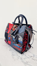 Load image into Gallery viewer, RARE Coach 1941 Rogue 31 in Embellished Patchwork in Mixed Materials Black Leather Suede Colorblock Blue & Red Handbag - Coach 58159
