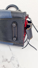 Load image into Gallery viewer, RARE Coach 1941 Rogue 31 in Embellished Patchwork in Mixed Materials Black Leather Suede Colorblock Blue & Red Handbag - Coach 58159