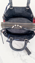 Load image into Gallery viewer, RARE Coach 1941 Rogue 31 in Embellished Patchwork in Mixed Materials Black Leather Suede Colorblock Blue & Red Handbag - Coach 58159