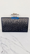 Load image into Gallery viewer, Alexander McQueen Knuckle Skull Flat Clutch in Black Leather Studded 4 Ring Clutch