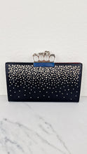 Load image into Gallery viewer, Alexander McQueen Knuckle Skull Flat Clutch in Black Leather Studded 4 Ring Clutch