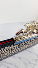 Load image into Gallery viewer, Alexander McQueen Knuckle Skull Flat Clutch in Black Leather Studded 4 Ring Clutch