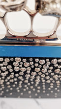 Load image into Gallery viewer, Alexander McQueen Knuckle Skull Flat Clutch in Black Leather Studded 4 Ring Clutch